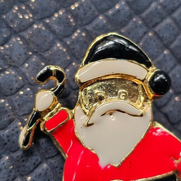 Vintage Santa Claus Brooch & "I Love Christmas" Button Pin Set - Picture 8 of 10